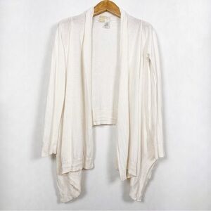 Michael Kors Cream Open-Front Draped‎ Linen & Cotton Cardigan Size Large X-Large